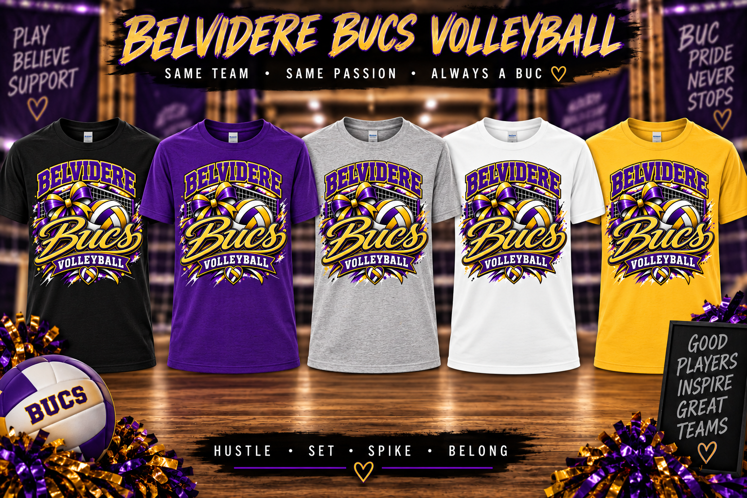 💜💛 Belvidere Bucs Volleyball Spirit Wear