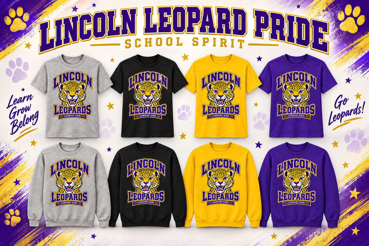 💜💛 Lincoln Leopards Elementary School Spirit Wear